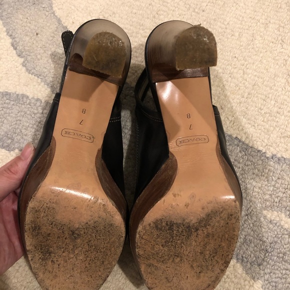 Coach Keira navy sling back high heels - Picture 4 of 10